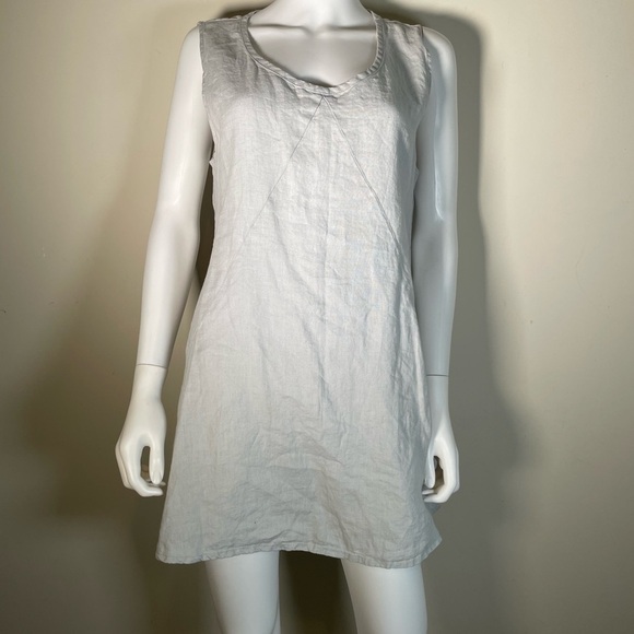 Flax By Jeanne Engelhart Linen Sleeveless Mini Dress Top Tank Sz S Lagenlook - Picture 13 of 15